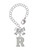 Silver Plated Crystal Initial - R - Bow Charm Accessory for Tumblers and Thermal Cups