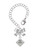Silver Plated 2-D ''Baby on Board'' Sign with Foot Print - Bow Charm Accessory for Tumblers and Thermal Cups