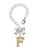 Gold-tone Crystal Initial - F - Bow Charm Accessory for Tumblers and Thermal Cups
