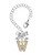 Gold-tone Crystal Initial - W - Bow Charm Accessory for Tumblers and Thermal Cups