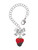 Silver Plated 3-D Chocolate Dipped Strawberry - Bow Charm Accessory for Tumblers and Thermal Cups