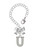 Silver Plated Crystal Initial - U - Bow Charm Accessory for Tumblers and Thermal Cups
