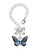 Silver Plated Large Blue Butterfly with 6 AB Crystals - Bow Charm Accessory for Tumblers and Thermal Cups