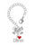 Silver Plated I love Dance with Red Heart - Bow Charm Accessory for Tumblers and Thermal Cups