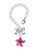 Silver Plated Hot Pink and Purple Plumeria Flower - Bow Charm Accessory for Tumblers and Thermal Cups
