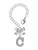 Silver Plated Crystal Initial - C - Bow Charm Accessory for Tumblers and Thermal Cups