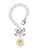 Silver Plated White and Yellow Flower - Bow Charm Accessory for Tumblers and Thermal Cups
