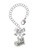 Silver Plated Large ''Lil Sister'' Heart with Clear Crystal - Bow Charm Accessory for Tumblers and Thermal Cups