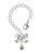 Silver Plated Mini Paw with Red Crystal - Bow Charm Accessory for Tumblers and Thermal Cups