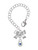 Silver Plated Mini Horseshoe with Blue Crystal - Bow Charm Accessory for Tumblers and Thermal Cups
