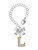 Gold-tone Crystal Initial - L - Bow Charm Accessory for Tumblers and Thermal Cups