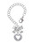 Silver Plated Pebble with Heart Cutout - Bow Charm Accessory for Tumblers and Thermal Cups