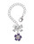 Silver Plated Purple and White African Violet Flower - Bow Charm Accessory for Tumblers and Thermal Cups