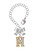 Gold-tone Crystal Initial - M - Bow Charm Accessory for Tumblers and Thermal Cups
