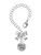 Silver Plated Good Dog with AB Crystal and Paw Print - Bow Charm Accessory for Tumblers and Thermal Cups