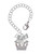 Silver Plated Crown with Crystals and Textured Bottom - Bow Charm Accessory for Tumblers and Thermal Cups