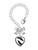 Silver Plated Black & White Zebra Print Heart - Bow Charm Accessory for Tumblers and Thermal Cups