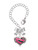 Silver Plated Hot Pink Tiger Print Heart - Bow Charm Accessory for Tumblers and Thermal Cups