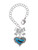 Silver Plated Hot Blue Tiger Print Heart - Bow Charm Accessory for Tumblers and Thermal Cups