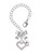 Silver Plated Small Crystal Heart with Nurse Hat - Bow Charm Accessory for Tumblers and Thermal Cups