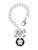 Silver Plated White Paw on Black Disc - Bow Charm Accessory for Tumblers and Thermal Cups