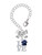 Silver Plated Love with Navy Blue Paw - Bow Charm Accessory for Tumblers and Thermal Cups