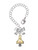Gold-tone Mushroom with Crystals - Bow Charm Accessory for Tumblers and Thermal Cups