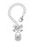 Silver Plated Hammered Lock with Heart and Clear Crystals - Bow Charm Accessory for Tumblers and Thermal Cups