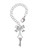 Silver Plated Trefoil Key with AB Crystals - Bow Charm Accessory for Tumblers and Thermal Cups