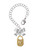 Gold-tone Hammered Lock with Heart Crystals - Bow Charm Accessory for Tumblers and Thermal Cups