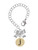 Gold-tone Disc 1/2'' Initial - j - Bow Charm Accessory for Tumblers and Thermal Cups