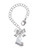 Silver Plated Heart with ''Water Polo'' and AB Crystal - Bow Charm Accessory for Tumblers and Thermal Cups