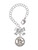 Silver Plated Raphael Angel in Rope Wreath - Bow Charm Accessory for Tumblers and Thermal Cups