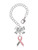 Silver Plated Pink Ribbon ''Help'' - Bow Charm Accessory for Tumblers and Thermal Cups
