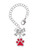 Silver Plated Medium Translucent Red Paw - Bow Charm Accessory for Tumblers and Thermal Cups