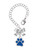 Silver Plated Medium Translucent Royal Blue Paw - Bow Charm Accessory for Tumblers and Thermal Cups