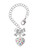 Silver Plated White Resin Heart with Spring Crystals - Bow Charm Accessory for Tumblers and Thermal Cups