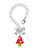 Silver Plated 3-D Red and White Mushroom - Bow Charm Accessory for Tumblers and Thermal Cups