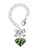 Silver Plated Lime Green Cheetah Print Heart - Bow Charm Accessory for Tumblers and Thermal Cups