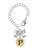 Gold-tone Disc 1/2'' Initial - p - Bow Charm Accessory for Tumblers and Thermal Cups