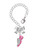 Silver Plated Hot Pink Running Shoe - Bow Charm Accessory for Tumblers and Thermal Cups