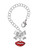 Silver Plated Small Translucent Red Lips - Bow Charm Accessory for Tumblers and Thermal Cups