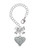 Silver Plated Antiqued Alligator Print Heart - Bow Charm Accessory for Tumblers and Thermal Cups