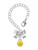 Silver Plated 3-D Enamel Water Polo - Bow Charm Accessory for Tumblers and Thermal Cups