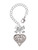 Silver Plated Large Open Filigree Heart - Bow Charm Accessory for Tumblers and Thermal Cups