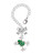 Silver Plated Green Frog with Crystals - Bow Charm Accessory for Tumblers and Thermal Cups