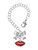 Gold-tone Small Translucent Red Lips - Bow Charm Accessory for Tumblers and Thermal Cups