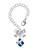 Silver Plated Small 3-D Blue Present Box with Bow - Bow Charm Accessory for Tumblers and Thermal Cups
