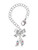 Silver Plated Multicolored Crystal Fortune Cookie - Bow Charm Accessory for Tumblers and Thermal Cups