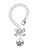 Silver Plated Good Luck Disc with Cutout Four Leaf Clover - Bow Charm Accessory for Tumblers and Thermal Cups